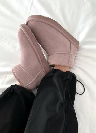 Женские угги ugg ultra mini pink suede8 фото