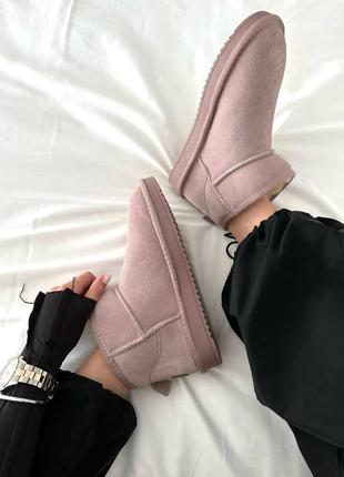 Женские угги ugg ultra mini pink suede5 фото