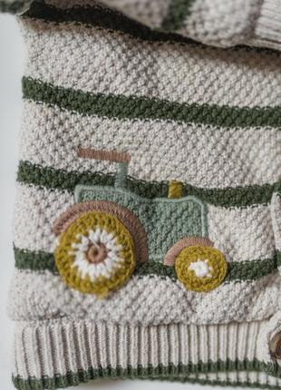 Вязаный свитер с капюшоном, внутри мех (очень теплый) на 6-9мес3 фото
