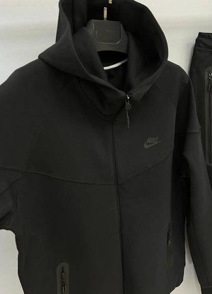 Спортивний костюм nike tech fleece чорний чоловічий найк теч фліс кофта + штани2 фото