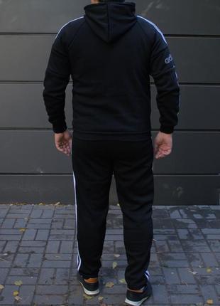 Балал большие размеры! мужской спортивный костюм адидас теплый на флисе комплект зип худи и штаны в стиле adidas6 фото