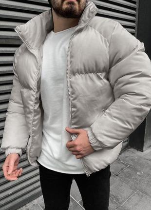 Трендовая мужская зимняя куртка на силиконе с воротником стильная3 фото