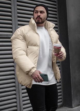Трендова чоловіча зимова куртка на силіконі з коміром стильна2 фото