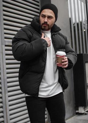 Трендовая мужская зимняя куртка на силиконе с воротником стильная2 фото
