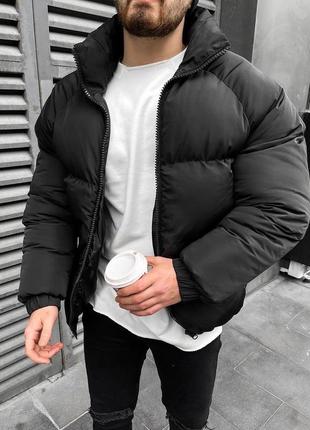 Трендовая мужская зимняя куртка на силиконе с воротником стильная3 фото