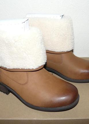 Зимние кожаные сапоги с овчиной ugg 38. 5-39. 0 (us 8.5)7 фото