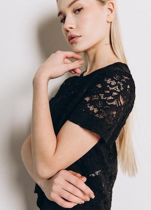 Кружевная футболка h&m 8-10 этикетка