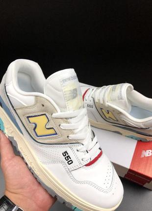 Р.41-45 кроссовки new balance 550 бело/желтый5 фото