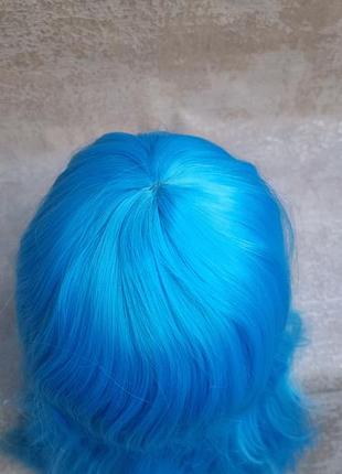 Голубий парик с длинными волосами термо парик голубой длинный