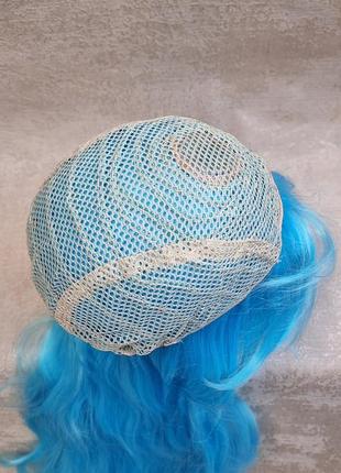 Голубий парик с длинными волосами термо парик голубой длинный