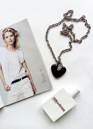 Велика срібний ланцюг з чорним серцем і черепом #розвантажуюсь