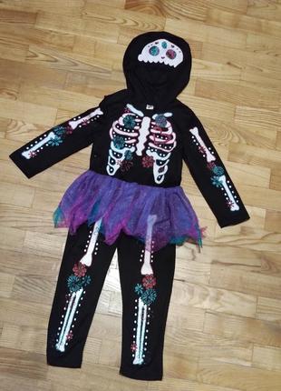 Карнавальный костюм скелетик для девочки 2-3 года1 фото