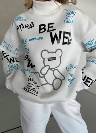 Стильный качественный женский теплый костюм цвета