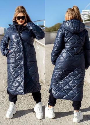 Стеганое женское пальто на еврозима 46-68 размеры2 фото