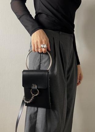 Вертикальна сумочка  з натуральної шкіри , сумочка для телефону , крос боді плечова сумка