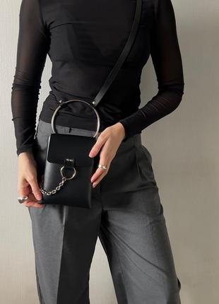 Вертикальна сумочка  з натуральної шкіри , сумочка для телефону , крос боді плечова сумка4 фото