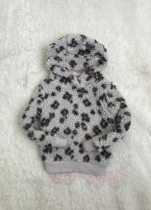 Тепла флісова кофта меховушка лео з вушками