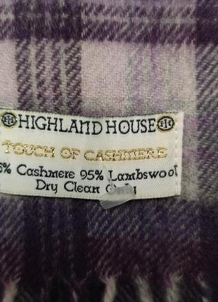 Шерстяной кашемировый шарф клетка highland house /7012/3 фото
