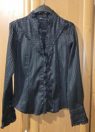Женская cтрейчевая блуза -рубашка от zara 46-48р