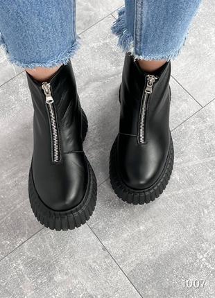 Ботиночки зимние lalo, черные, натуральная кожа8 фото
