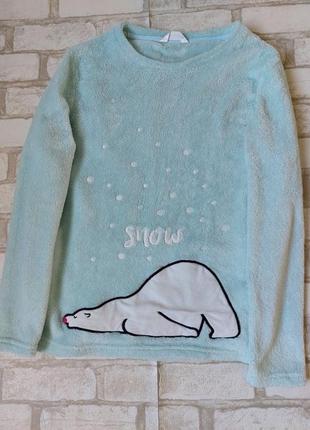 Махровая кофта пижама с принтом мишка dunnes sleep2 фото