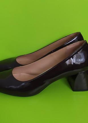 Туфли цвет марсала на устойчивом каблуке zara, 401 фото