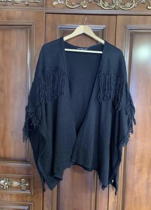 Накидка stradivarius з бахромою пончо