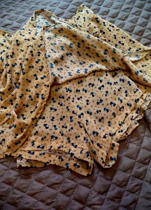 Воздушные  сексуальные шорты-юбка с воланами.принт кошечки.уцененный товар3 фото