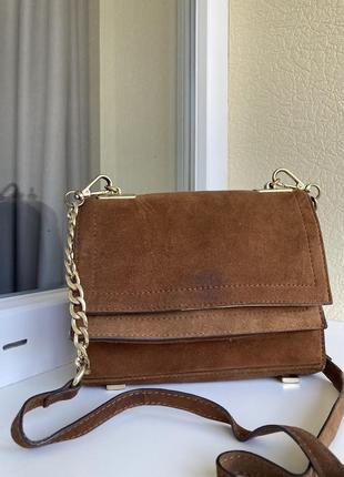 Замшева сумочка zara