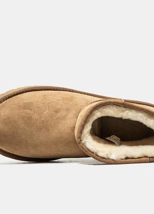 Мужские угги ugg classic mini beige мини бежевого цвета5 фото