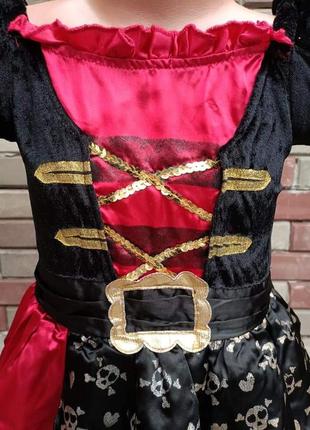 Платье пиратки на хеллоуин. пиратка, череп, скелет, карнавальное платье.3 фото