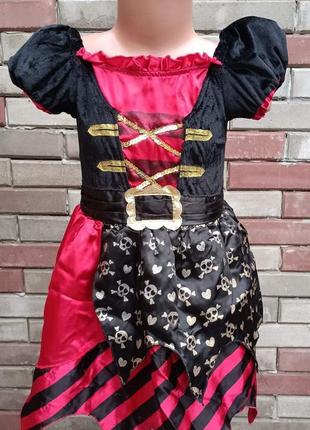 Платье пиратки на хеллоуин. пиратка, череп, скелет, карнавальное платье.2 фото