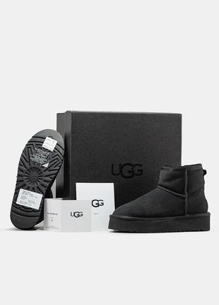 Жіночі уггі ugg mini platform black міні платформа чорного кольору