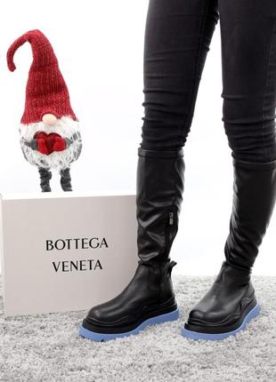 Жіночі зимові черевики на хутрі bottega veneta, високі