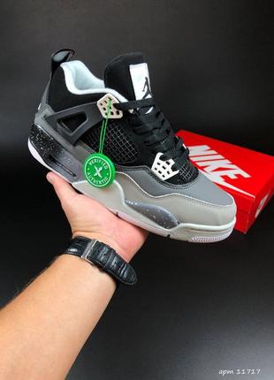 Р.41-45 кроссовки nike air jordan 4 retro черно/серые