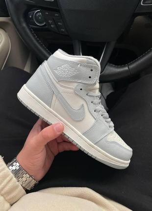 Женские кроссовки nike air jordan 1 high aluminium fur скидка sale / smb