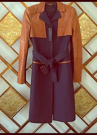 Тренч плащ пальто шкіряне bcbg maxazria