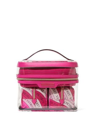 Набор косметичек 4-in-1 train case beauty bag set pink swirl victoria’s secret5 фото