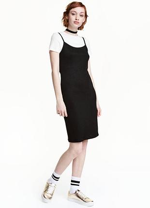 Чорний сарафан р. xs boohoo (ог 70-80) стрейч