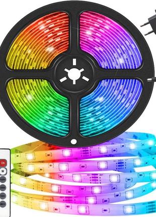 Светодиодная лента led 5050 rgb комплект 4,5 метров, разноцветная10 фото