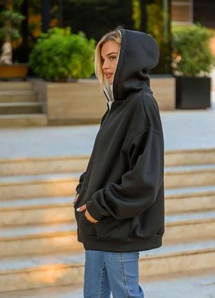 Утепленная женская кофта oversize на меху, 3 цвета3 фото