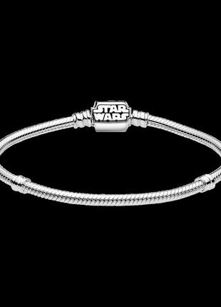 Срібний браслет для намистин пандораз логотипом "star wars" зоряні війни 599254c00