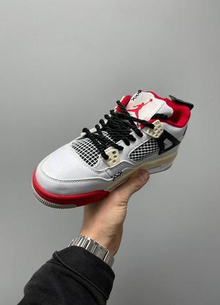 Кроссовки nike air jordan 4 chunky lace «white red’6 фото