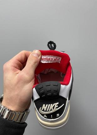 Кросівки nike air jordan 4 chunky lace ‘white red’9 фото