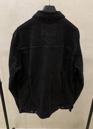 Джинсовая куртка pull &amp; bear мужская черная5 фото