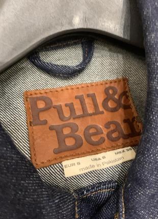 Джинсовая куртка pull &amp; bear синяя мужская7 фото