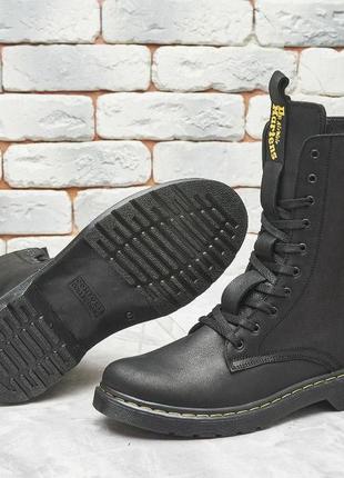 Високі зимові черевики dr martens чоловічі, высокие зимние ботинки натуральная кожа4 фото