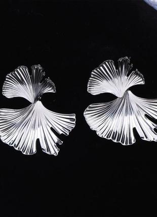 Сережки біжутерія жіночі "idea" сріблясті2 фото
