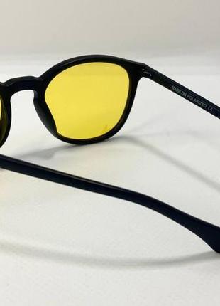 Водительские очки круглые матовые с поляризацией для вождения авто в пластиковой оправе3 фото