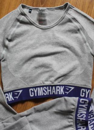 Безподобный фитнес комплект топ леггинсы лосины лучшая фирма gymshark flex marl indigo3 фото